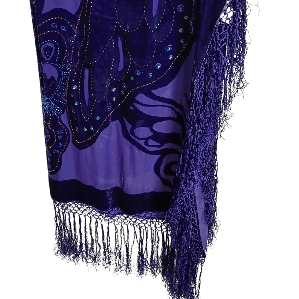 Chico's -Elegant Purple silk blend Scarf